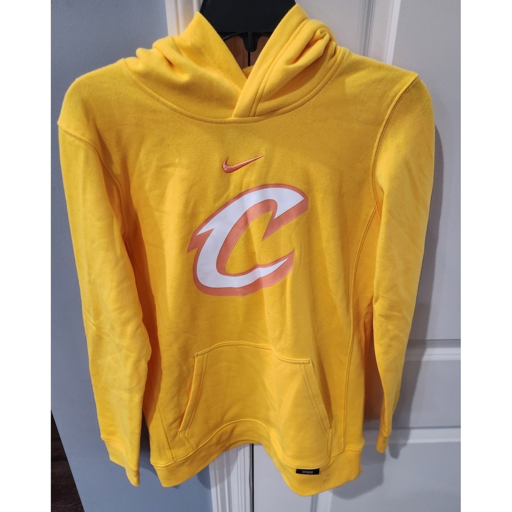 Nike Cleveland Cavaliers Kids Yellow Pullover Hoodie Sweatshirt Cavs Logo XL